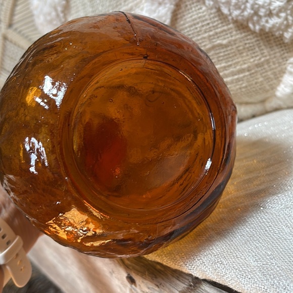 60’s & 70’s Amber Glass Genie Bottle With Stopper MCM - Picture 10 of 12